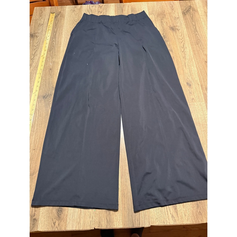 Old Navy Pants Womens Size L Black Athletic Go-Dry Trousers Powersoft Wide Leg